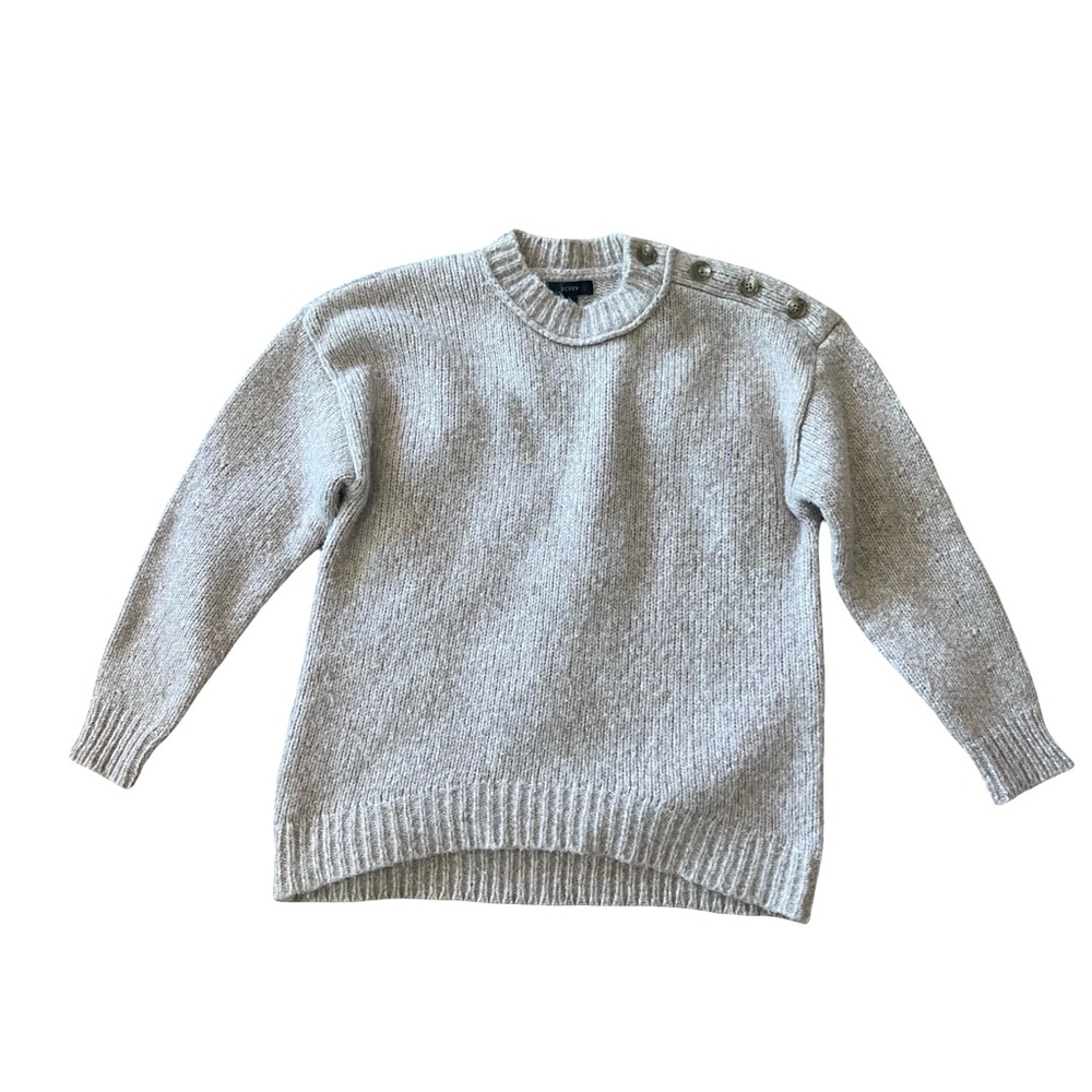 J. Crew Button Shoulder Crewneck Sweater
